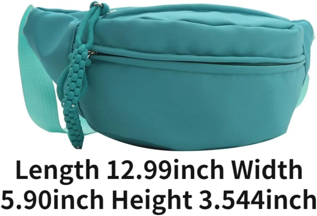 Fanny Packs for Women Men, Fashionable Waist Bags Waterproof Small Crossbody Belt Bag Bum Bag with Adjustable Strap for Outdoor Running, Hiking, Walking and Travel Black (Green)