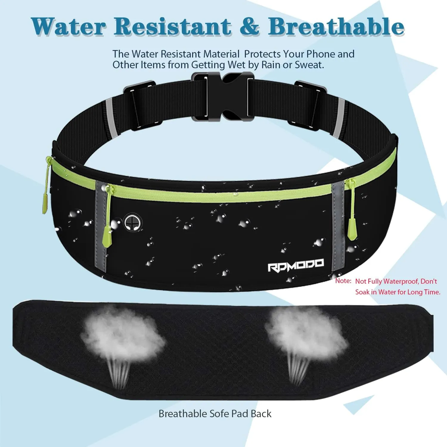 Fanny Packs for Women Men, Running Belt Waist Bag, Waterproof Running Phone Holder Slim Plus Size Adjustable Money Belt Running Pouch for iPhone 16 15 14 13 12 Pro Max Xr SE Samsung Galaxy Note