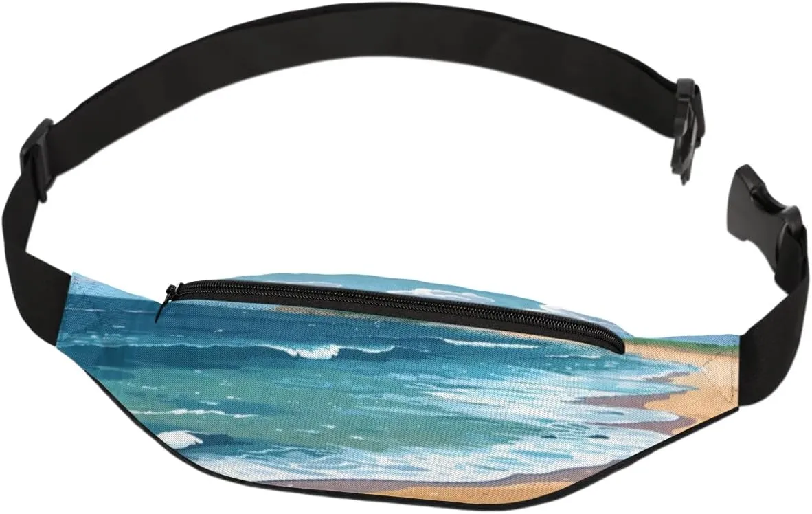 Fanny Packs for Women Men Sling Bag Crossbody Bags Men Waist Bag Beach Landscape Fanny Pack for Women Belt Bag for Travel Hiking Running