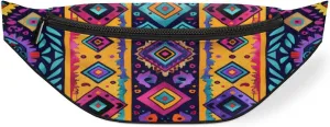 Fanny Packs for Women Men Sling Bag Crossbody Bags Men Waist Bag Colorful Aztec Pattern Fanny Pack for Women Belt Bag for Travel Hiking Running