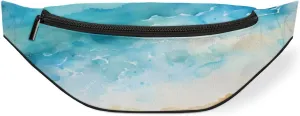 Fanny Packs for Women Men Sling Bag Crossbody Bags Men Waist Bag Ocean Beach Waves Fanny Pack for Women Belt Bag for Travel Hiking Running