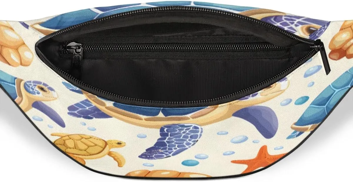 Fanny Packs for Women Men Sling Bag Crossbody Bags Men Waist Bag Ocean Sea Turtle Starfish Fanny Pack for Women Belt Bag for Travel Hiking Running