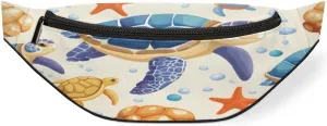 Fanny Packs for Women Men Sling Bag Crossbody Bags Men Waist Bag Ocean Sea Turtle Starfish Fanny Pack for Women Belt Bag for Travel Hiking Running