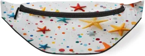 Fanny Packs for Women Men Sling Bag Crossbody Bags Men Waist Bag Pattern Starfish Colorful Fanny Pack for Women Belt Bag for Travel Hiking Running