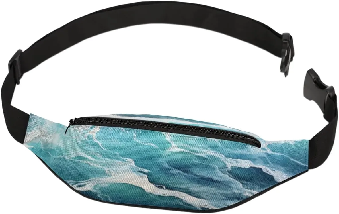 Fanny Packs for Women Men Sling Bag Crossbody Bags Men Waist Bag Waves Turbulent Fanny Pack for Women Belt Bag for Travel Hiking Running