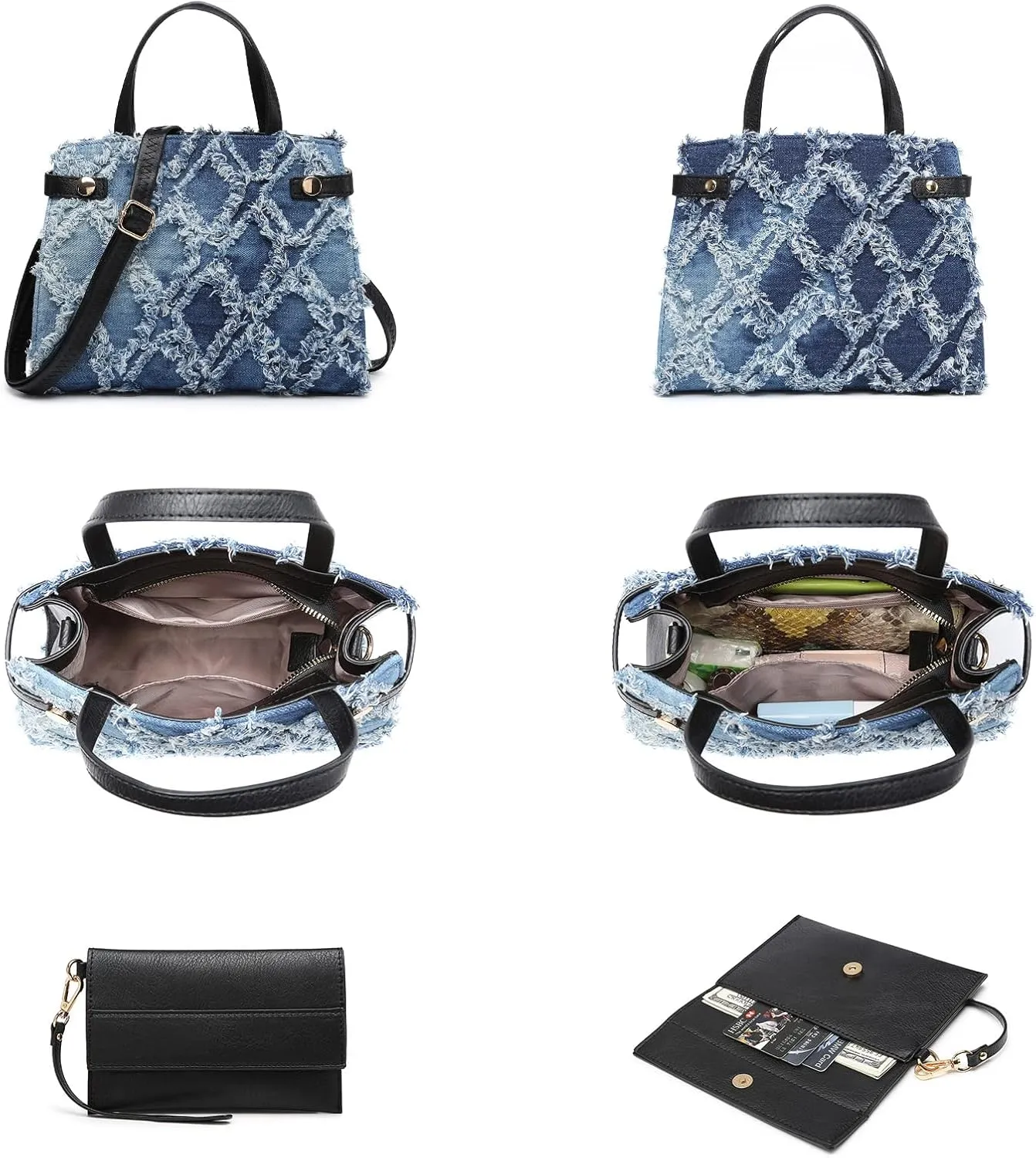 Fashion Handbags and Purses for Women Large Work Tote Bag Top Handle Satchel Shoulder Bag 3pcs Hobo Purse Set