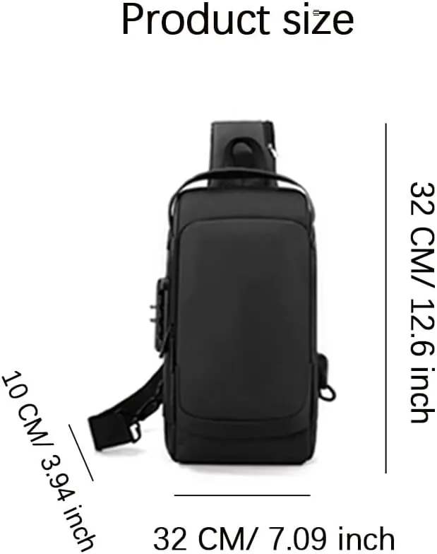 Fashion New Carbon Fiber Streamline Anti-theft Sling Bag, USB Charging Sport Sling, Waterproof Shoulder Bags for Daily Trips