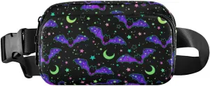 Fashion Waist Pack Crossbody Bags for Women Men with Adjustable Strap, Magic Galaxy Bat Mini Chest Bag Belt Bag for Run Travel Outdoor Cycling Hiking Skulls 219