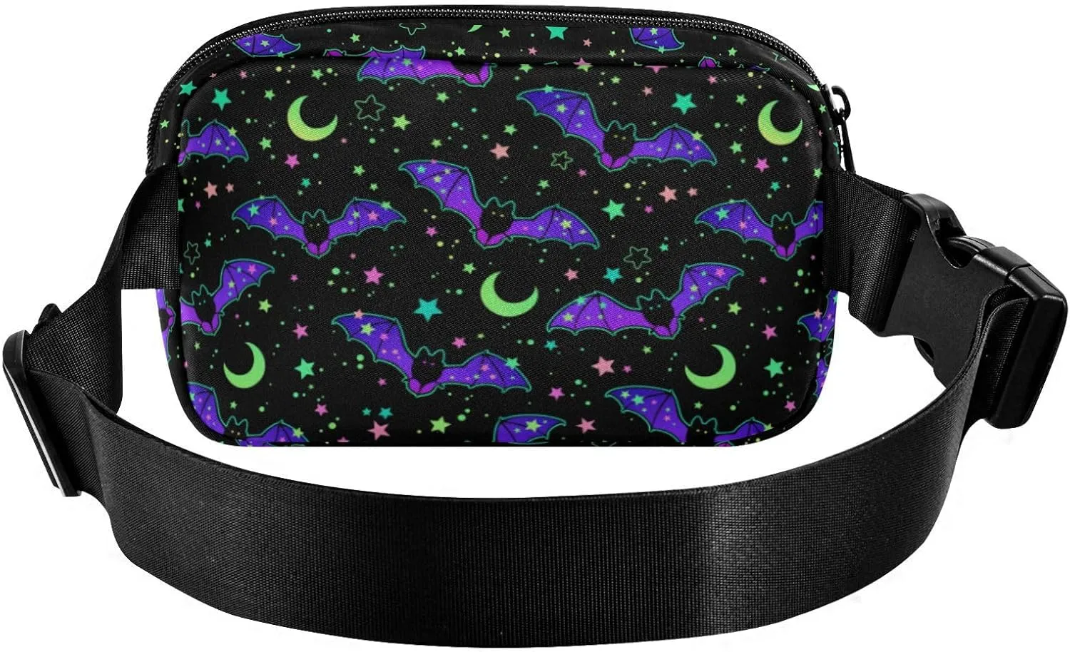 Fashion Waist Pack Crossbody Bags for Women Men with Adjustable Strap, Magic Galaxy Bat Mini Chest Bag Belt Bag for Run Travel Outdoor Cycling Hiking Skulls 219