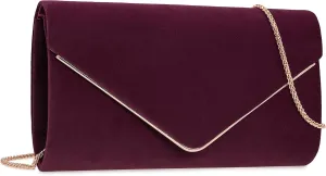 Faux Suede Evening Bag for Women New Classic Velvet Formal Clutch Purse for Prom/Wedding/Black-Tie Events