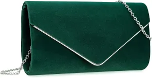 Faux Suede Evening Bag for Women New Classic Velvet Formal Clutch Purse for Prom/Wedding/Black-Tie Events