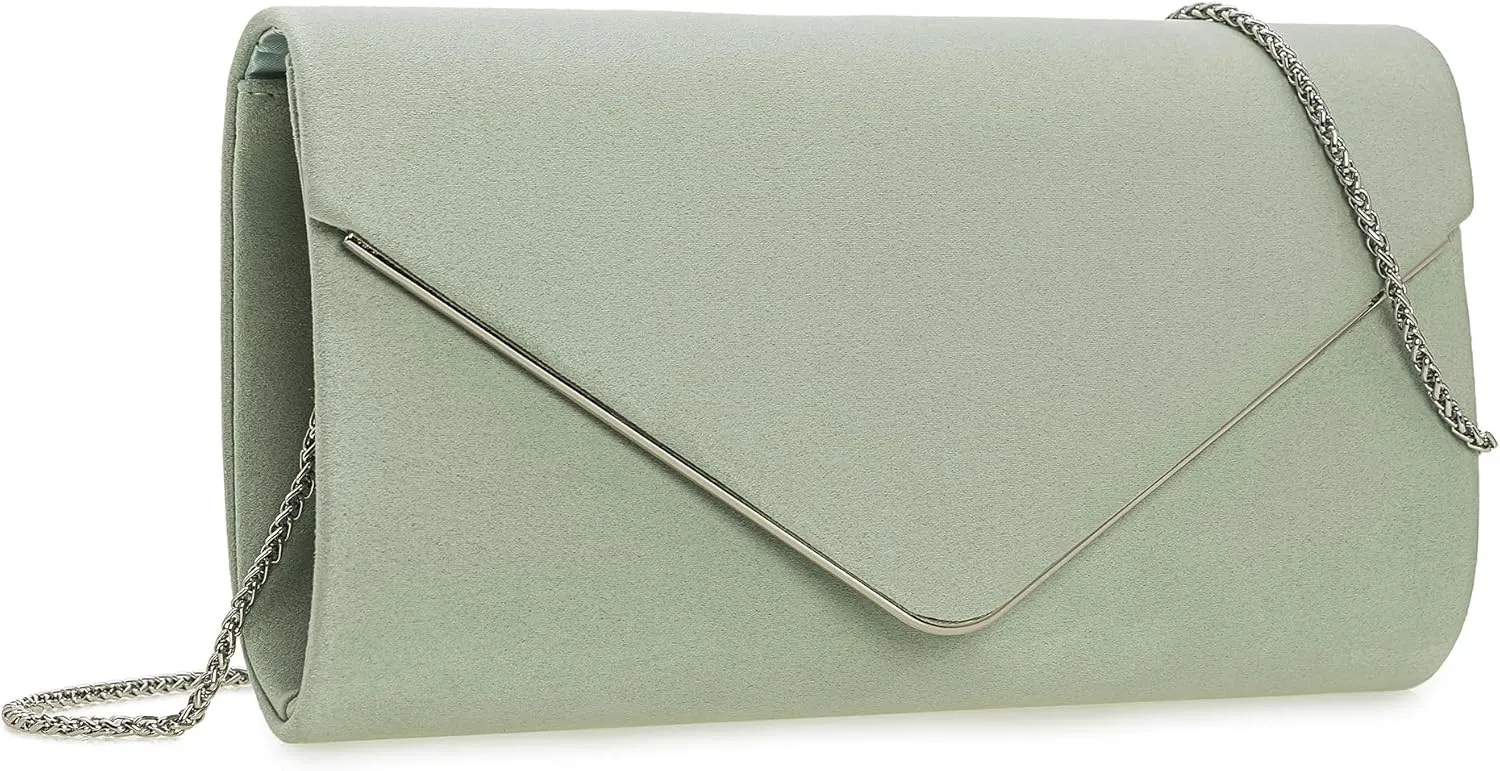 Faux Suede Evening Bag for Women New Classic Velvet Formal Clutch Purse for Prom/Wedding/Black-Tie Events