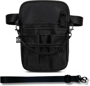 First Lifesaver 4-in-1 Nurse Fanny Pack with Multi-Compartment and Tape Holder For Nurses, Nursing Students (Black Small)