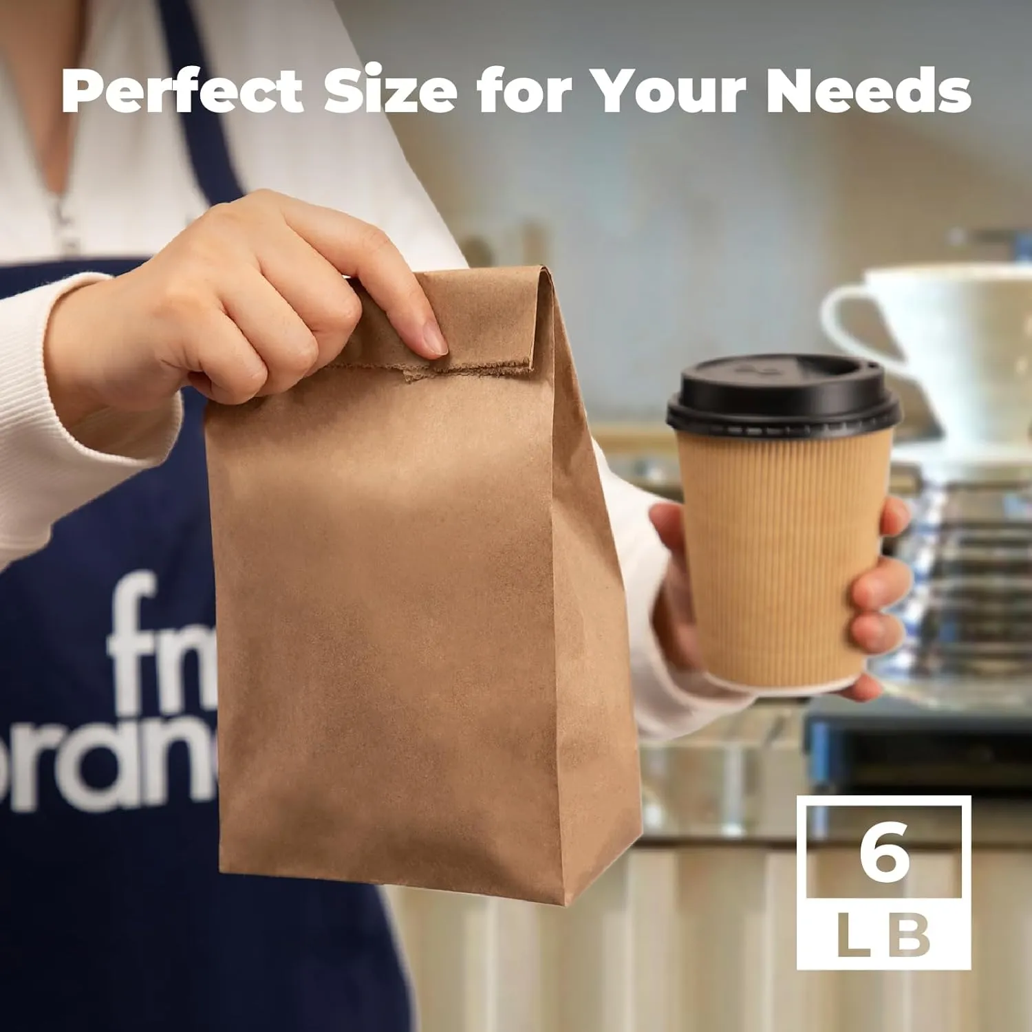 Fit Meal Prep 500 Pack 6 lb Brown Paper Lunch Bags, 11 x 6 x 3.5" Premium Kraft Paper Bags Bulk for Small Business, Recyclable Snack Sacks, Durable Grocery Bag for Food Storage, Packing