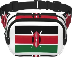 Flag of Kenya print Large Fanny Packs for Women Cute Cross Body Waist Bag Fashionable Fanny Pack