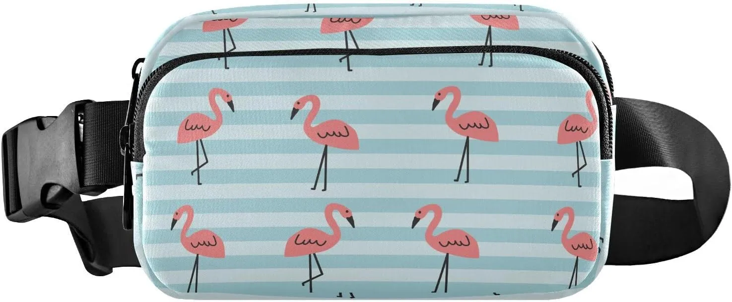 Flamingo Bird Fanny Pack Crossbody Bag for Men Women Belt Bag Bum Bag with Adjustable Strap, Fashion Waist Packs for Travel Running Workout