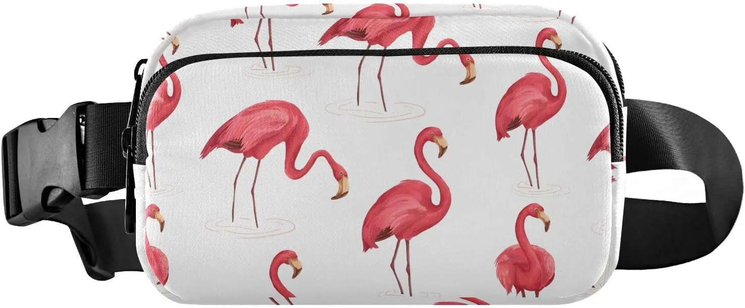 Flamingos Fanny Pack Crossbody Bag for Men Women Belt Bag Bum Bag with Adjustable Strap, Fashion Waist Packs for Travel Running Workout
