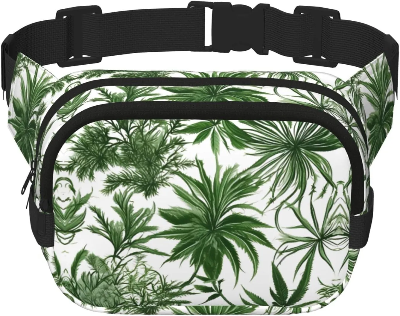 Flowering Herbs and Herbaceous Plants print Large Fanny Packs for Women Cute Cross Body Waist Bag Fashionable Fanny Pack