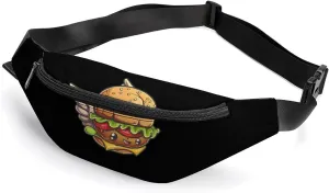 Flying Hamburger Knight Crossbody Fanny Pack Waist Packs Adjustable Shoulder Bags Sling Bag for Hiking Running Cycling