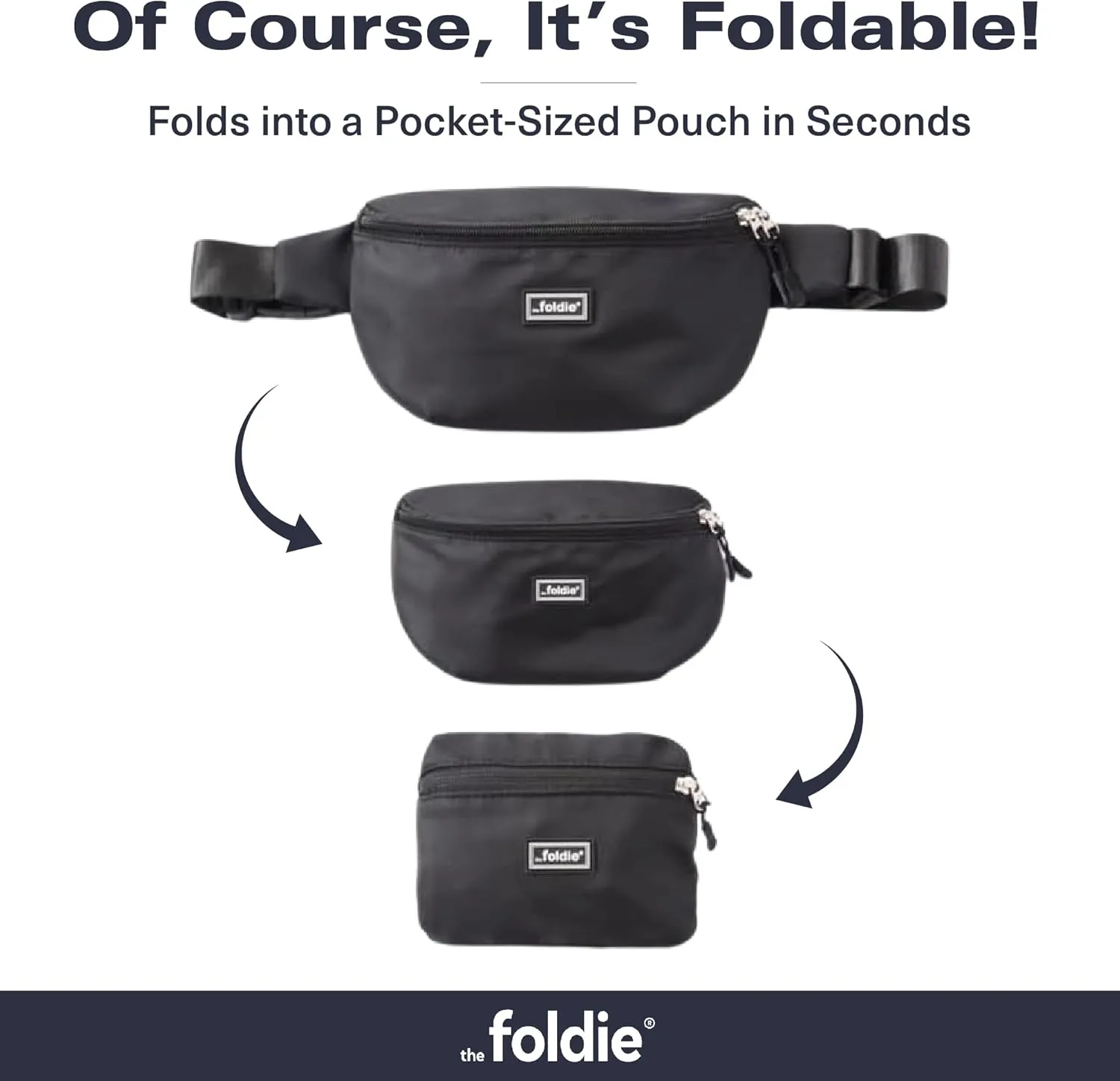 Foldable Crossbody Bags for Women & Men - Anti-Theft RFID-Safe Fanny Pack with Smart Lockable Zippers and Cut-Resistant Strap - Lightweight Waist Pack for Travel & Everyday Use - Grey