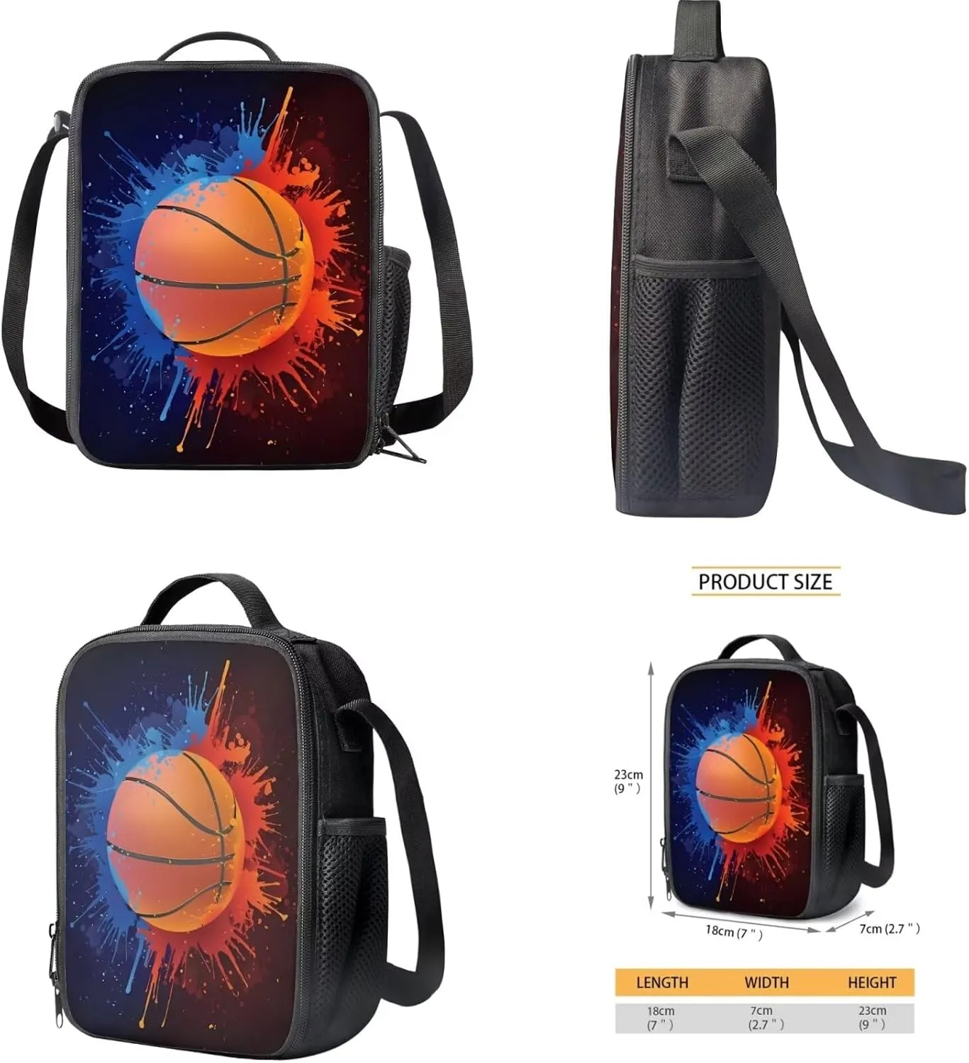 FOR U DESIGNS Fire Basketball Printed Boys School Backpacks Travel Rucksack Book Bag