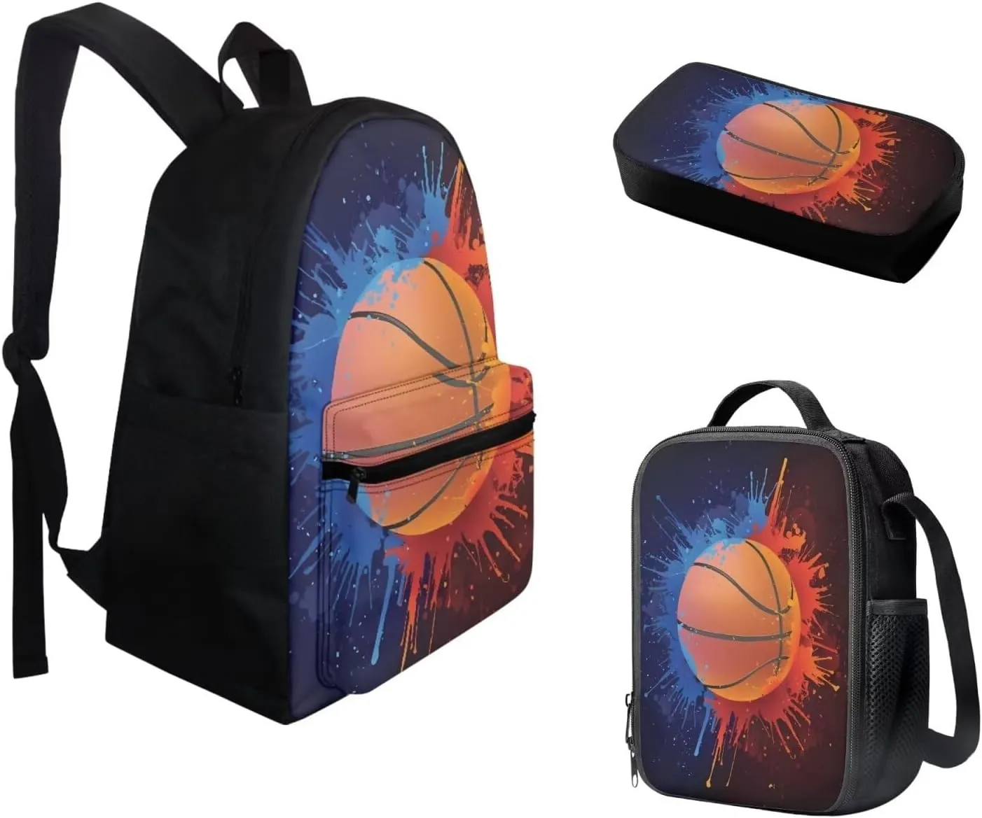 FOR U DESIGNS Fire Basketball Printed Boys School Backpacks Travel Rucksack Book Bag