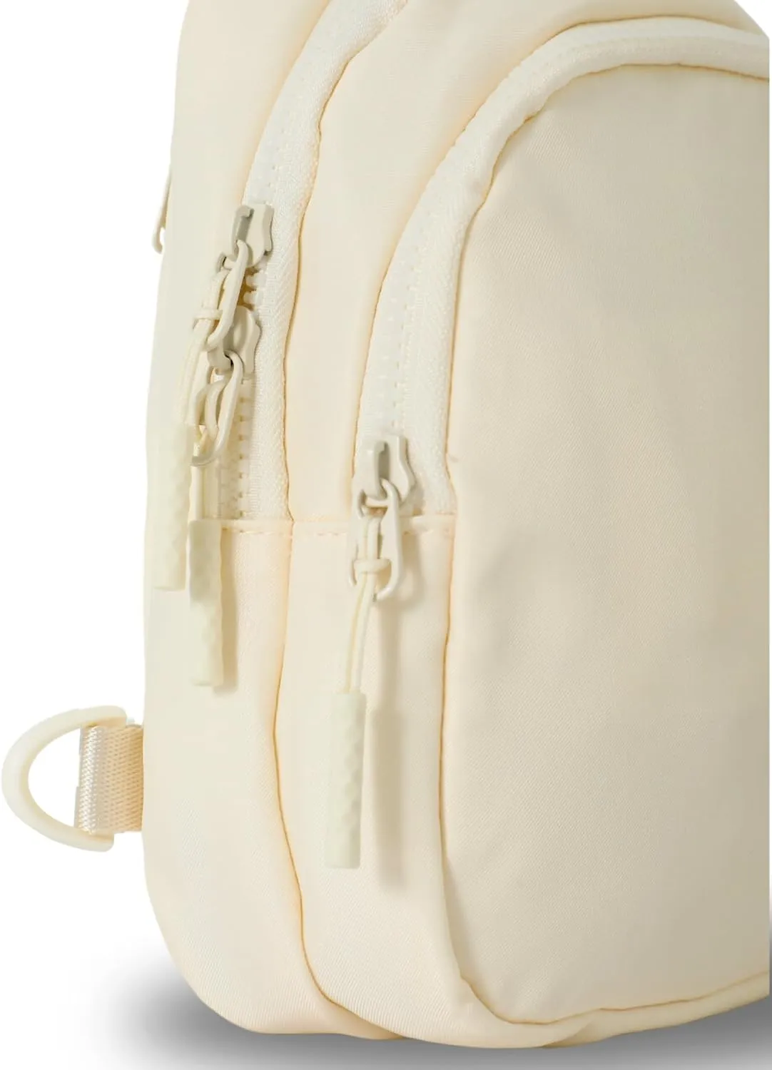FORZAROCKET Sling Bag Double Compartment w/Long Strap 70" - Crossbody Bag w/Extended Strap - Women Men Fanny Pack - Two-way Durable Zipper - Compact Sling Backpack - Plus Size Friendly, Off White