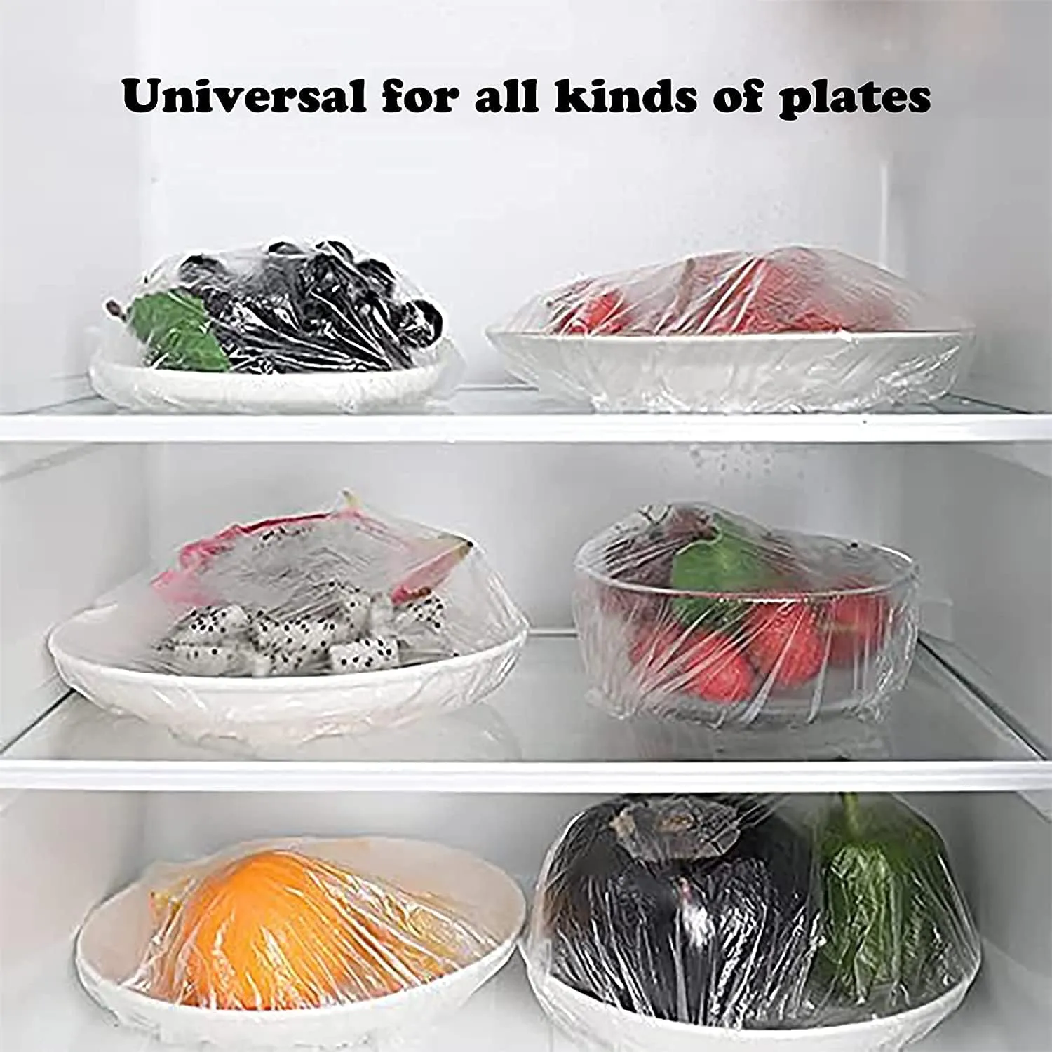 Fresh Keeping Bags, Plastic Sealing Bags Food Cover, Universal Kitchen Wrap Seal Fresh Keeping Caps Fresh Keeping Bags Covers,Plastic Stretchable Food Covers for Leftover And Meal Prep (300PCS)