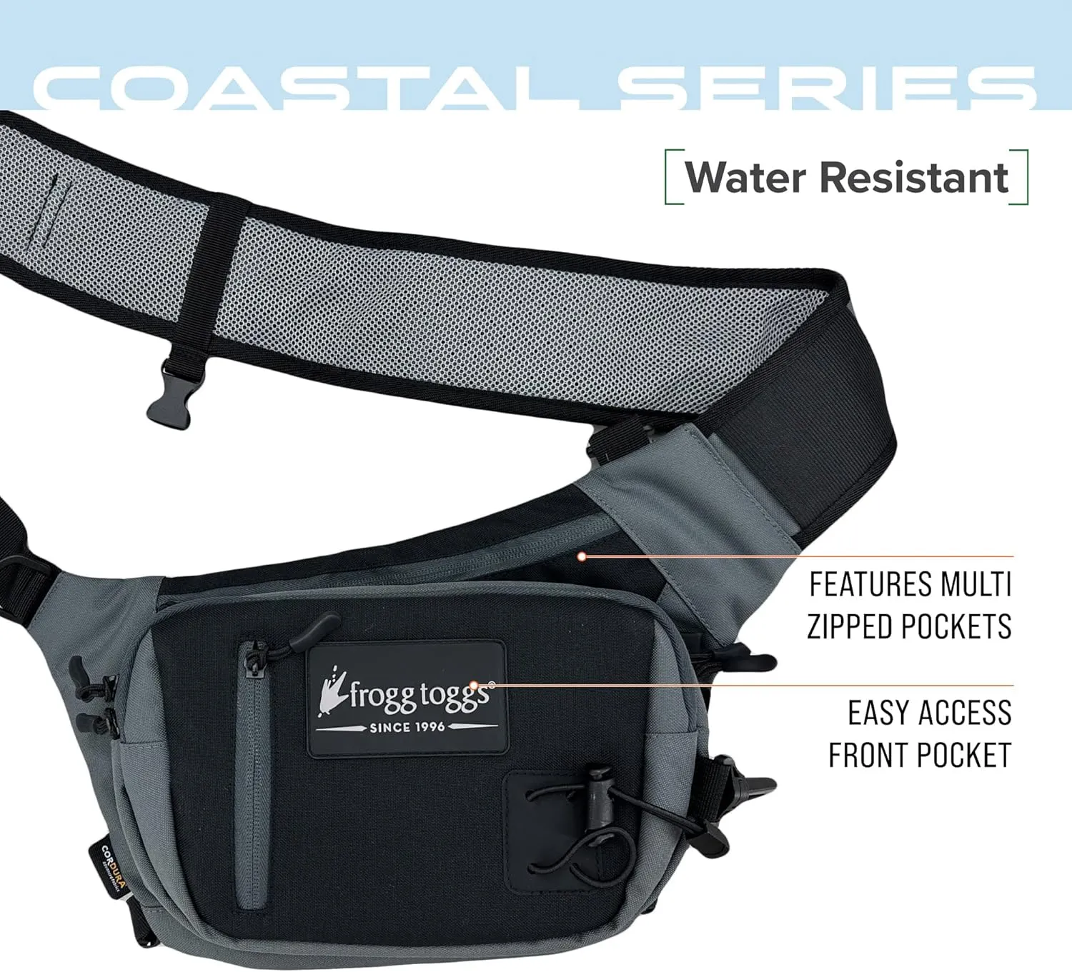 FROGG TOGGS Flats Sling Pack, Easy Hands-Free tackle storage bag with built-in Rod Support