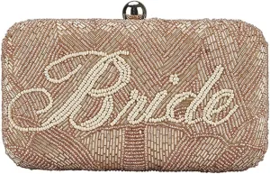 FSX Script Hand-Beaded Box Clutch Bridal Bag – Bride, Wifey, & Mrs. Designs