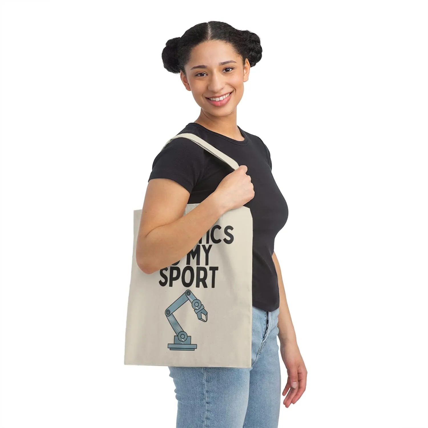 Funny Robotics Isn't Sporty Professors Sarcastic Statements Novelty Computer Engineers Illustration Canvas Tote Bag
