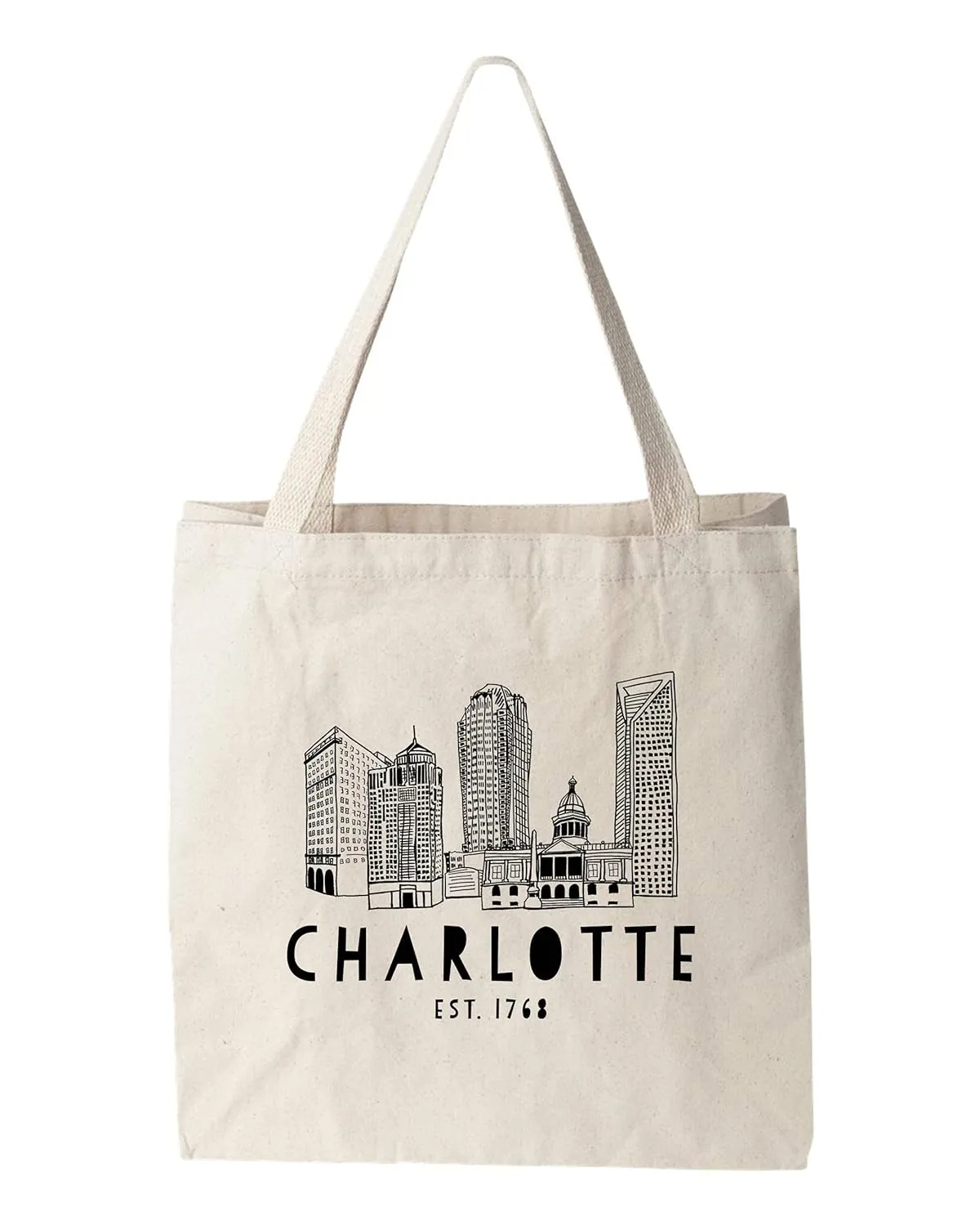 Funny Tote Bag Charlotte, NC Screen Printed Canvas Tote Bag