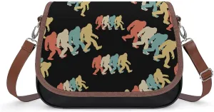 FunnyStar Retro Bigfoot Sasquatch Print Ladies Shoulder Bags Crossbody Messenger Bag Cute Handbag PU Leather