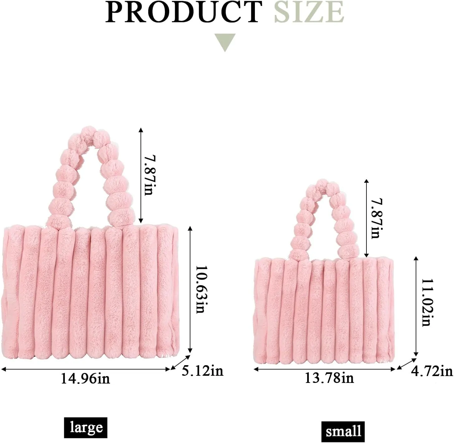 Furry Purse, Fluffy Tote Bag for Women Winter Faux Fur Bag Fuzzy Purse and Handbags