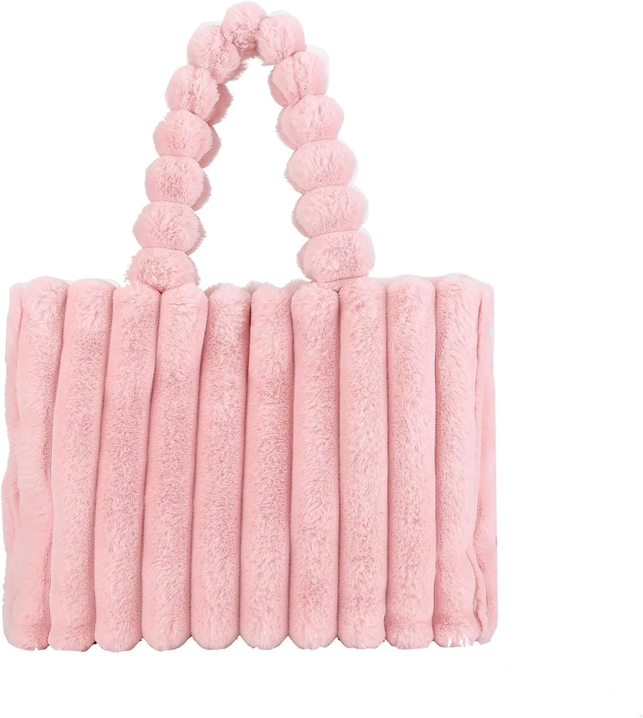 Furry Purse, Fluffy Tote Bag for Women Winter Faux Fur Bag Fuzzy Purse and Handbags