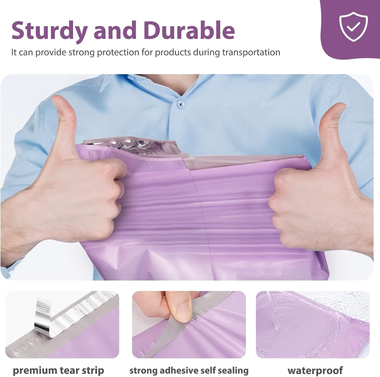 Fuxury Large Poly Mailers 19x24 Inch 100 Pcs, Waterproof Shipping Bags for Clothing, Strong Adhesive Shipping Envelopes for Small Business Suppliers, Self Seal Mailers Poly Bags Mailing Bags Purple