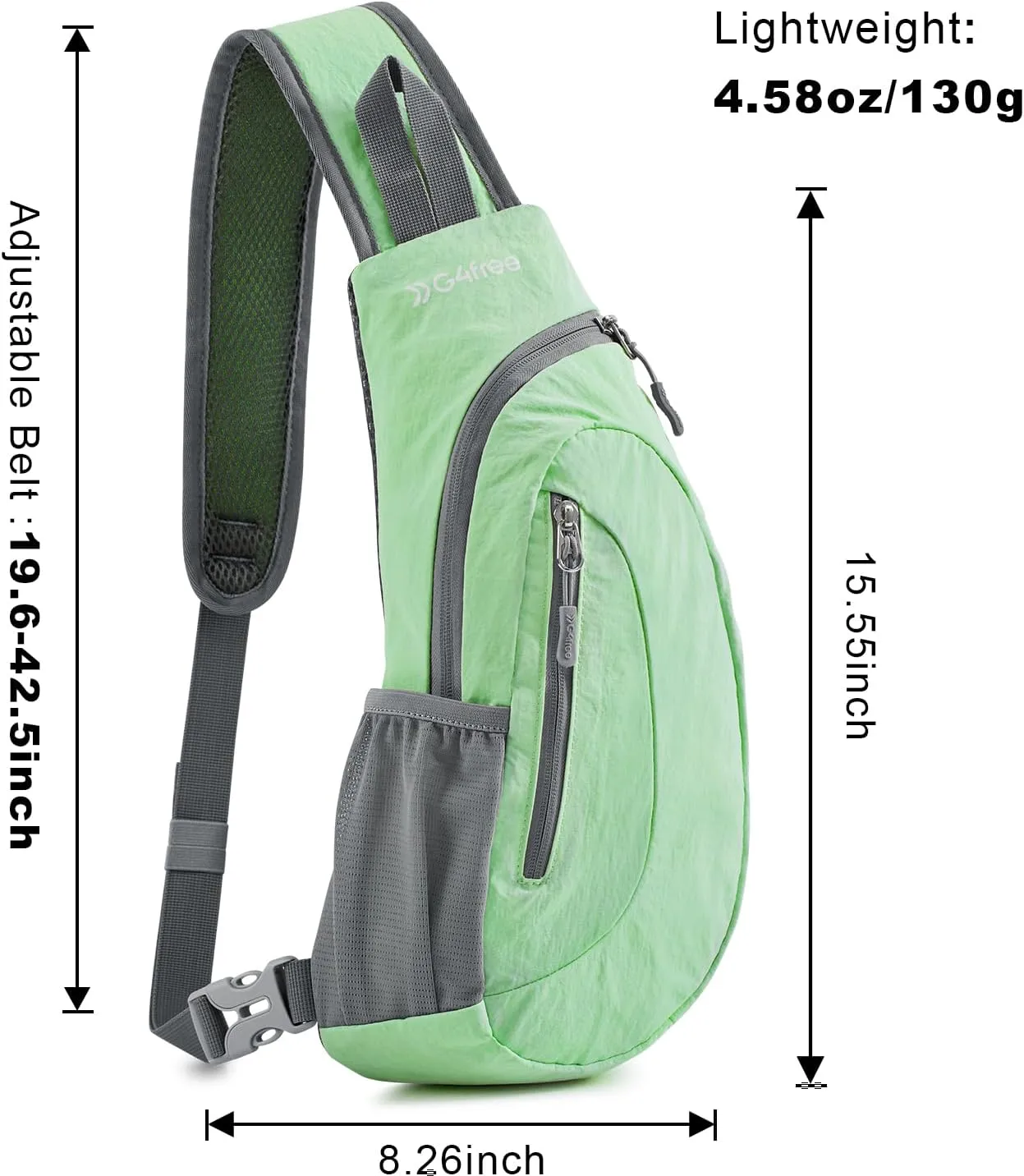 G4Free Sling Bags Men and Women Shoulder Backpack Small Crossbody Chest Sling Backpack (Light Green)
