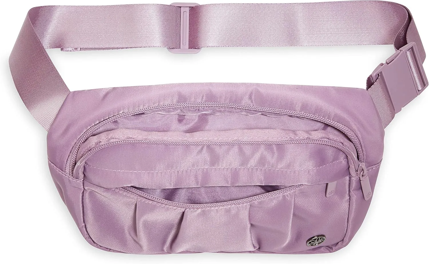 Gaiam Fanny Pack Running Belt Bag - Out & About Waist Pack Cell Phone Holder Exercise Gym Slim Zipper Workout Pouch Jogging Bag, Multi Pocket, Adjustable, Walking, Runner Accessories Women