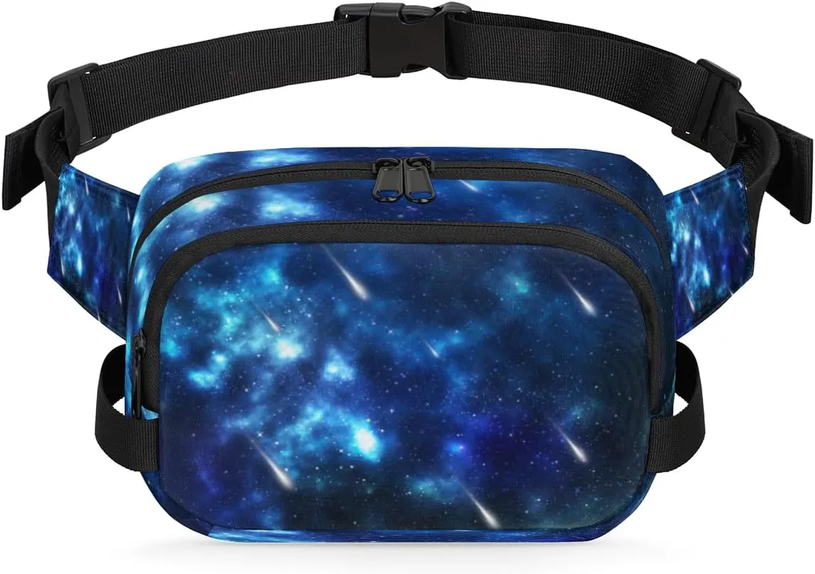 Galaxy Fanny Pack for Men Women Galaxy Print Crossbody Waist Bag with Adjustable Strap, Waterproof Belt Bag for Travel Walking Running Hiking Cycling Outdoors Workout