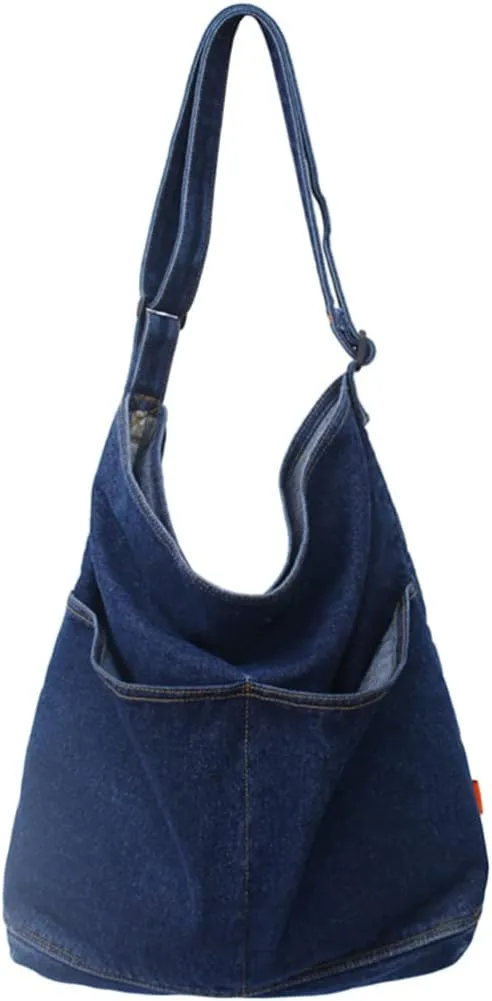 Gatuida Denim Tote Handbag Cross Body Shoulder Purse Bag with Adjustable Shoulder Strap Casual Denim Handbags for women