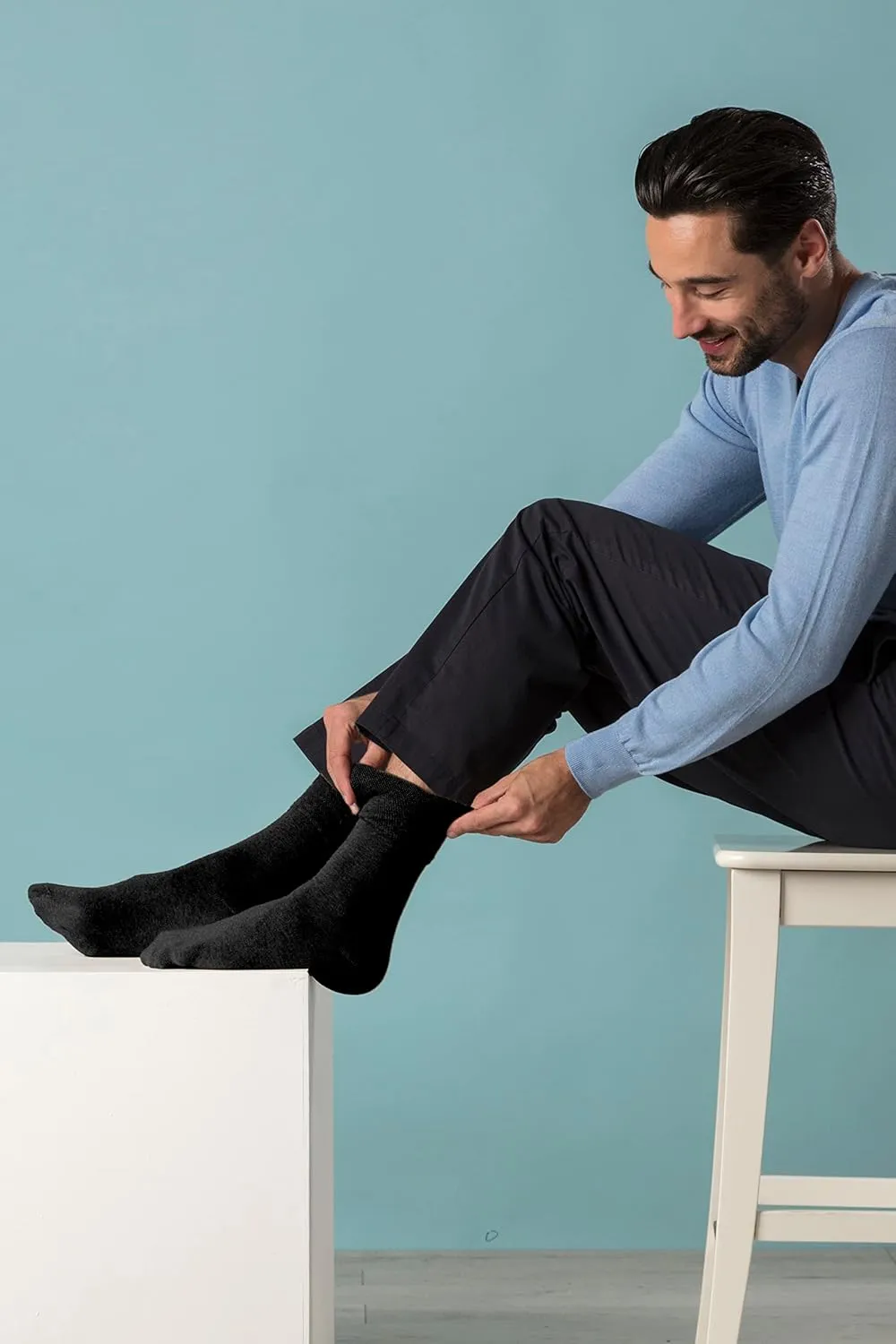 Gentle Grip - 6 Pairs Mens non elastic diabetic socks 7-12