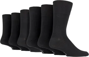 Gentle Grip - 6 Pairs Mens non elastic diabetic socks 7-12