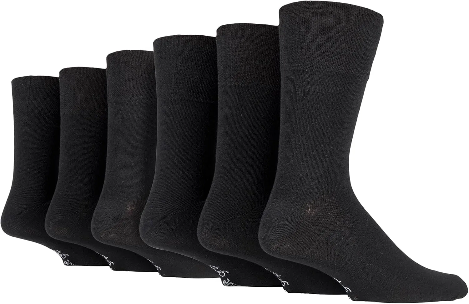 Gentle Grip - 6 Pairs Mens non elastic diabetic socks 7-12