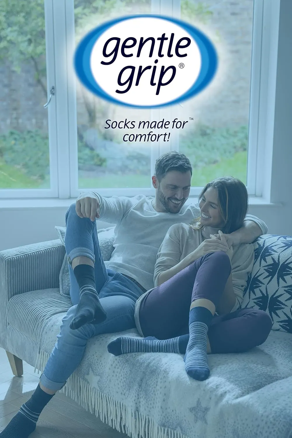 Gentle Grip - 6 Pairs Mens non elastic diabetic socks 7-12