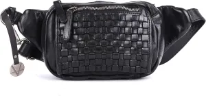 Genuine Leather Waist Bag Unisex, Waist Bag for Travel Trendy Casual Travelling Essentials Kept Bag Stylish, Durable, and Secure Travel Companion(VL-094-BLACK)