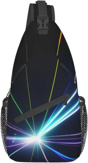 GeRRiT Laser Light Print Small Backpack Sling Bag For Women Men, Chest Bag Daypack Crossbody For Travel Sport