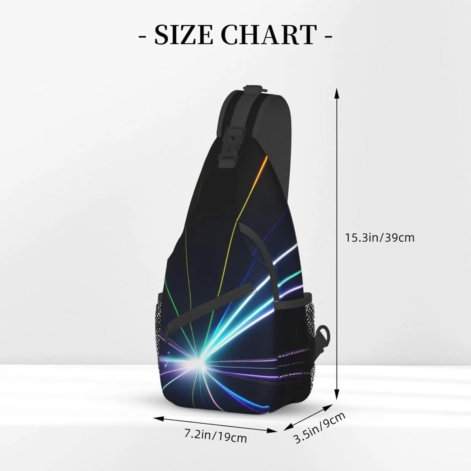 GeRRiT Laser Light Print Small Backpack Sling Bag For Women Men, Chest Bag Daypack Crossbody For Travel Sport