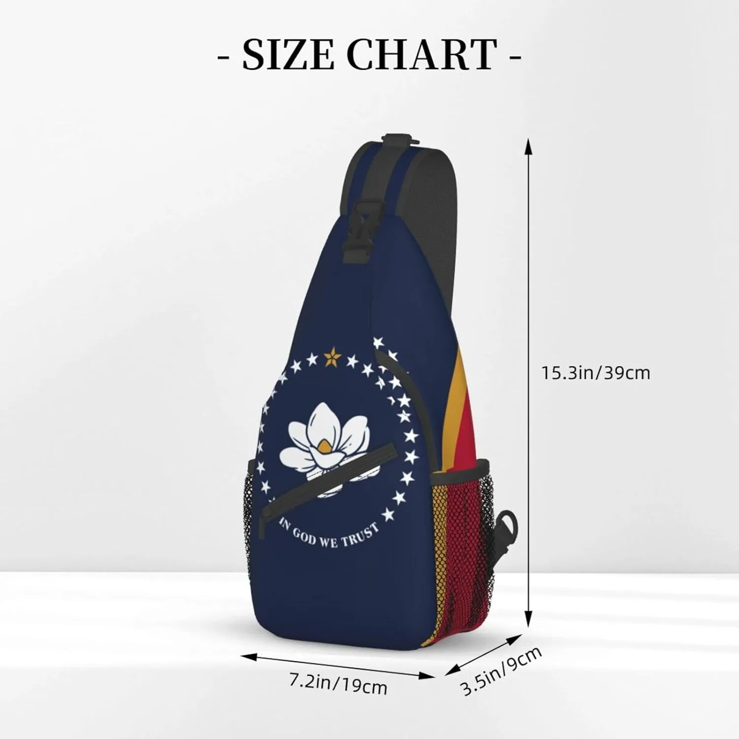 GeRRiT Mississippi State Flag Print Small Backpack Sling Bag For Women Men, Chest Bag Daypack Crossbody For Travel Sport, SB-122
