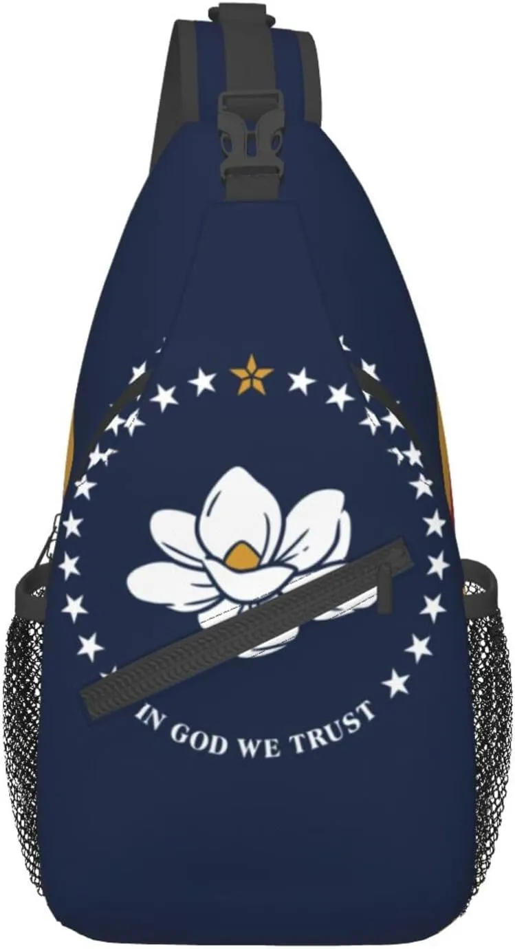 GeRRiT Mississippi State Flag Print Small Backpack Sling Bag For Women Men, Chest Bag Daypack Crossbody For Travel Sport, SB-122
