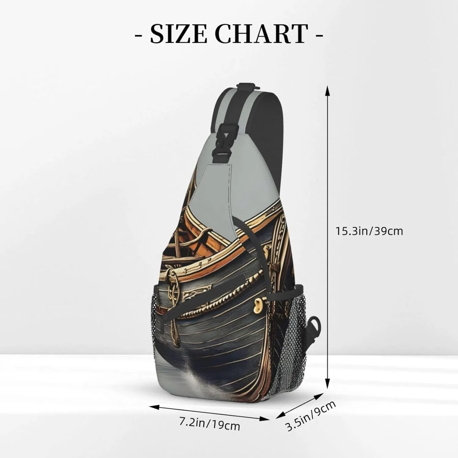 GeRRiT Old Viking Boats Print Small Backpack Sling Bag For Women Men, Chest Bag Daypack Crossbody For Travel Sport, SB-122